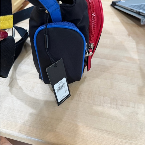 Karl Lagerfeld Black Bag with Red, Blue, Green, Yellow Accents - Picture 5 of 7